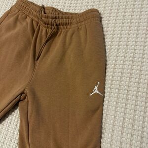 Jordan Kids Brown Joggers with White Logo